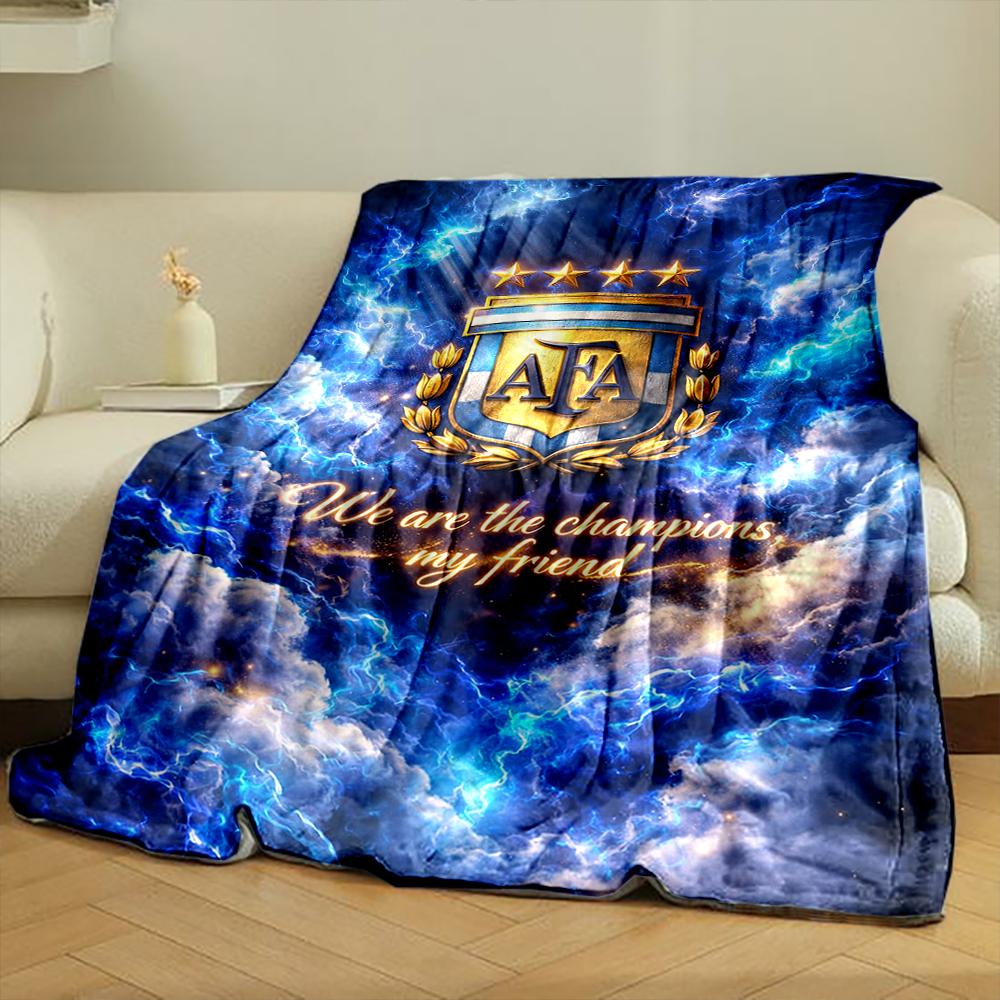 AFA Logo Blue Lightning Set Designed Flannel Blanket for Bedroom, Living Room, Sofa, and Nap