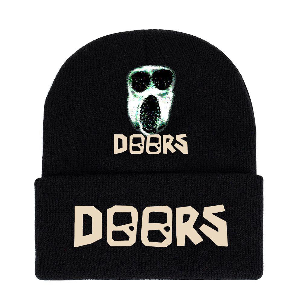 

Вязаная шапка Roblox Doors Зимняя теплая шапка-бини Взрослые Подростки Ребенок Skull