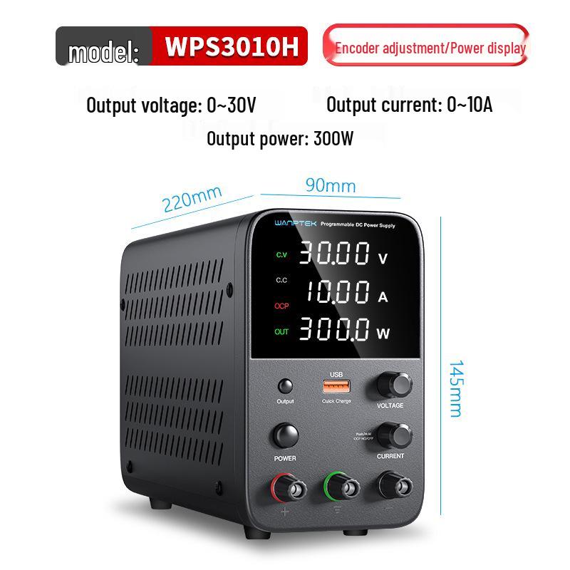 Gudong WPS3010H 30V 10A DC Power Supply with Short Circuit Protection & 18W USB Fast Charging