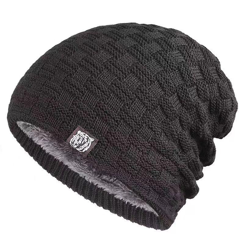 Mens Fleece Lined Knit Beanie Hat Winter Warm Thick Ear Cover Pullover Cap Casual Soft Watch Hat