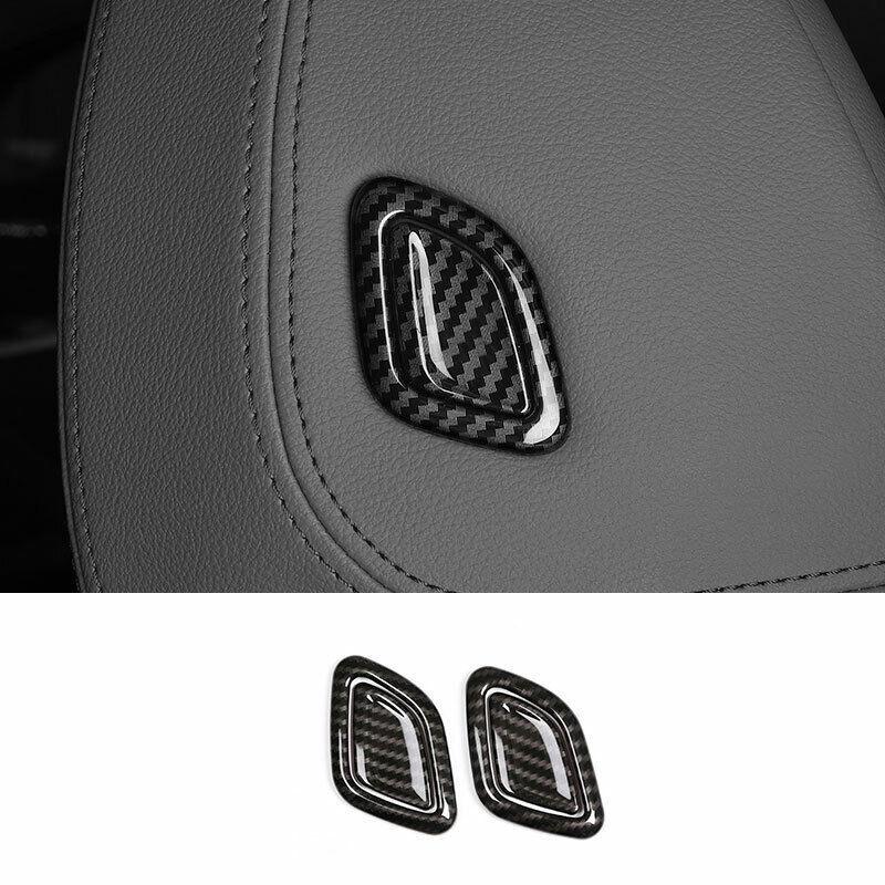 For BMW X3 G01 X4 2018-Carbon Fiber Seat Headrest Switch Button Cover Trim