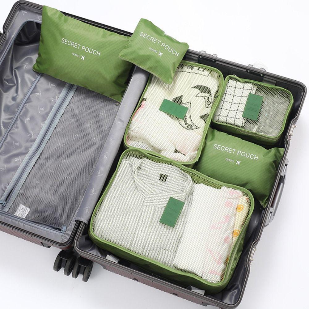 6 Stück/Set Platzsparende Reiseaufbewahrungstaschen-Set Faltbarer Outdoor-Packorganizer Socken