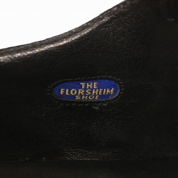 80er-90er Vintage Florsheim U-Tip Businessschuhe Größe 11B 27.5-28.5 Schwarz Herren(GEBRAUCHT)