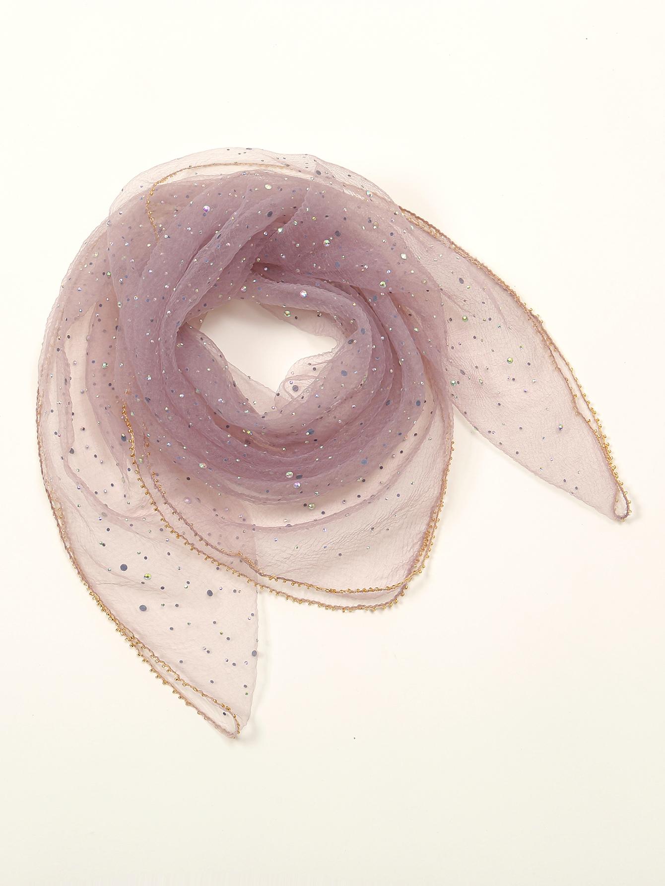 

80*80 см Квадратный шарф со стразами Женский Маленький размер Легкий Дышащий Тюрбан Роскошный дизайн Сияющие стразы Хиджаб Повязка на голову