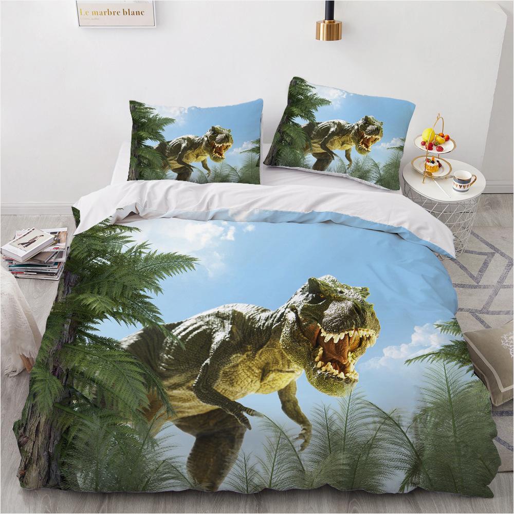 Dinosaur Jurassic Bedding Set Winter Duvet Cover With Pillowcases 3 Pcs Bed Set Queen Size Juego De Cama Home Textile Kids Adult
