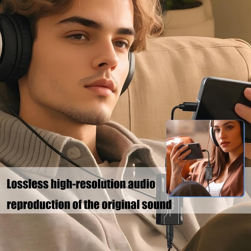 Portable USB C Amplifier 32bit 384KHz USB C to 3.5mm 4.4mm Adapter with CS43131 Chip USB C Headphone Adapter for Phone