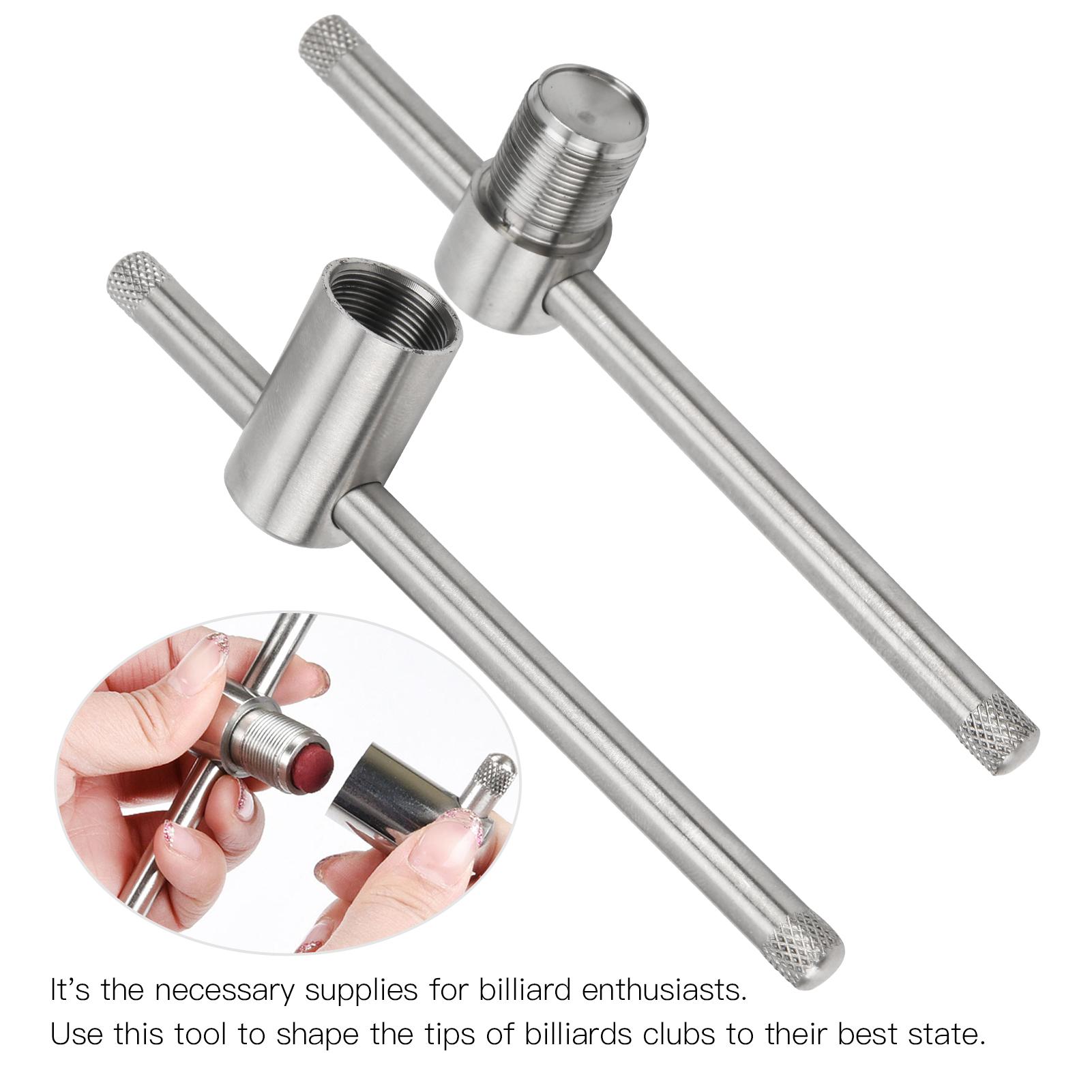 

Stainless Steel Billiard Cue Tip Suppressor Tool Shaper for 11Celsius14mm Snooker Stick
