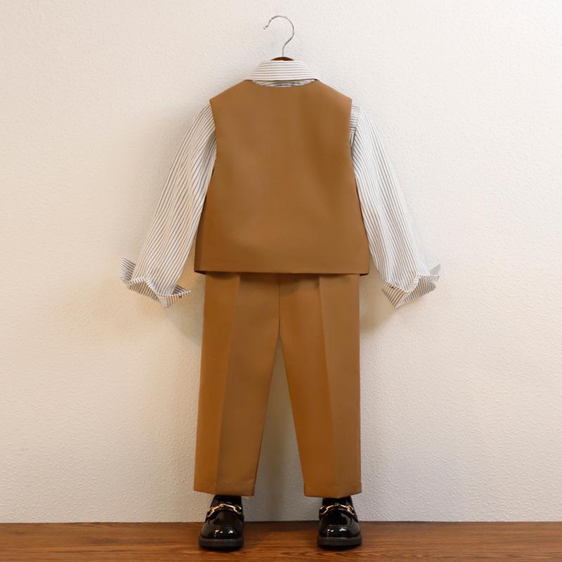 Kids' Korean-Style Vest Suit for Weddings & First Birthdays - Boys & Girls Spring/Autumn Outfit
