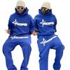 American Streetwear Hoodie Set Men Women Hip Hop Loose Fit Pullover Sweatshirt Pants