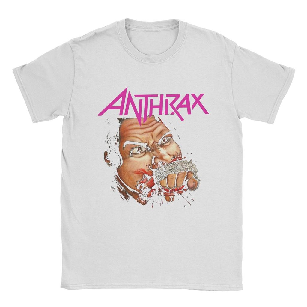 Anthrax Band T-Shirt for Men Crazy Cotton Tees Round Collar Short Sleeve T Shirt Printed Clothes