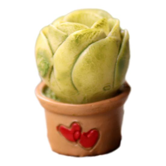 Mini Resin Cactus Plants Miniature Artificial Greenery Potted Cactus Figurine for Cake Topper DIY Micro Landscape Home Fairy Garden Plant Pots Bonsai