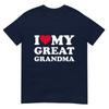 I Love My Great Grandma Heart Family Grandma Tshirt