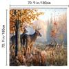 1Pc Shower Curtain - Autumn Forest With Deer In A Serene Woodland Scene For A Nature-Inspired Bathroom Waterproof