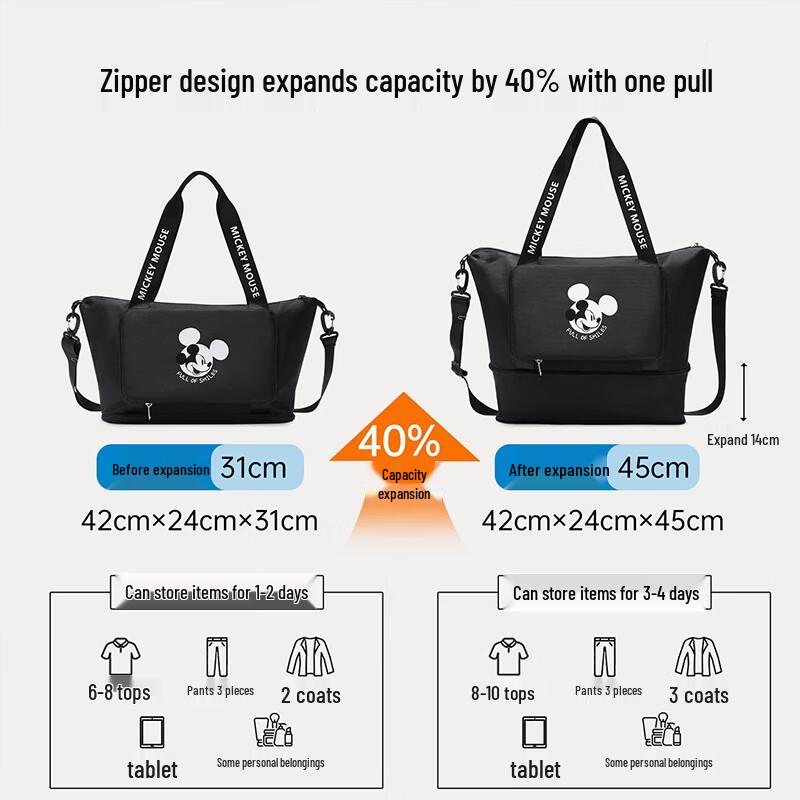 Disney Mickey Foldable Dry Wet Separation Sports Bag