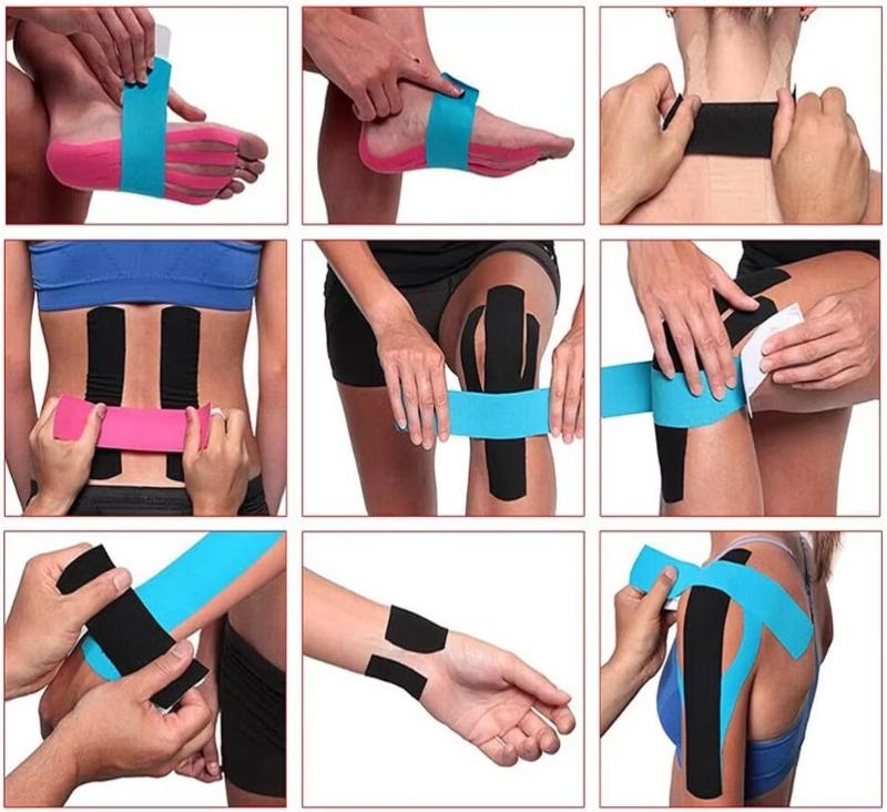 Tapes Kinesio Elastic Bandage Knee Pads Tapes Kinesiology Support Pads Locking Sports Self-Adhesive Kinesiotape Bandage