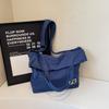 Large Capacity Student Tote Bag Solid Color Shoulder Crossbody Bag