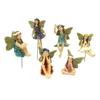 Mini Fairies Figurines Cute Clear Pattern Resin Miniature Fairy Sculpture for Fairy Garden Accessories 
