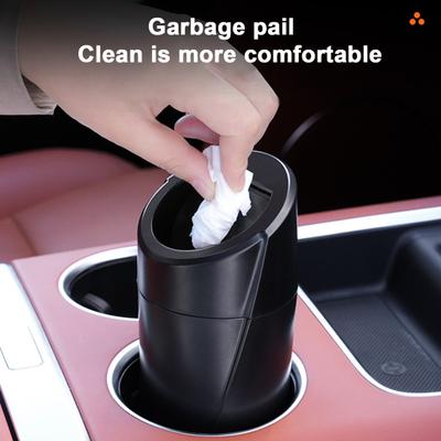 Car Trash Can Lid Bin with Design Leakproof Portable Small Size Automotive Waste