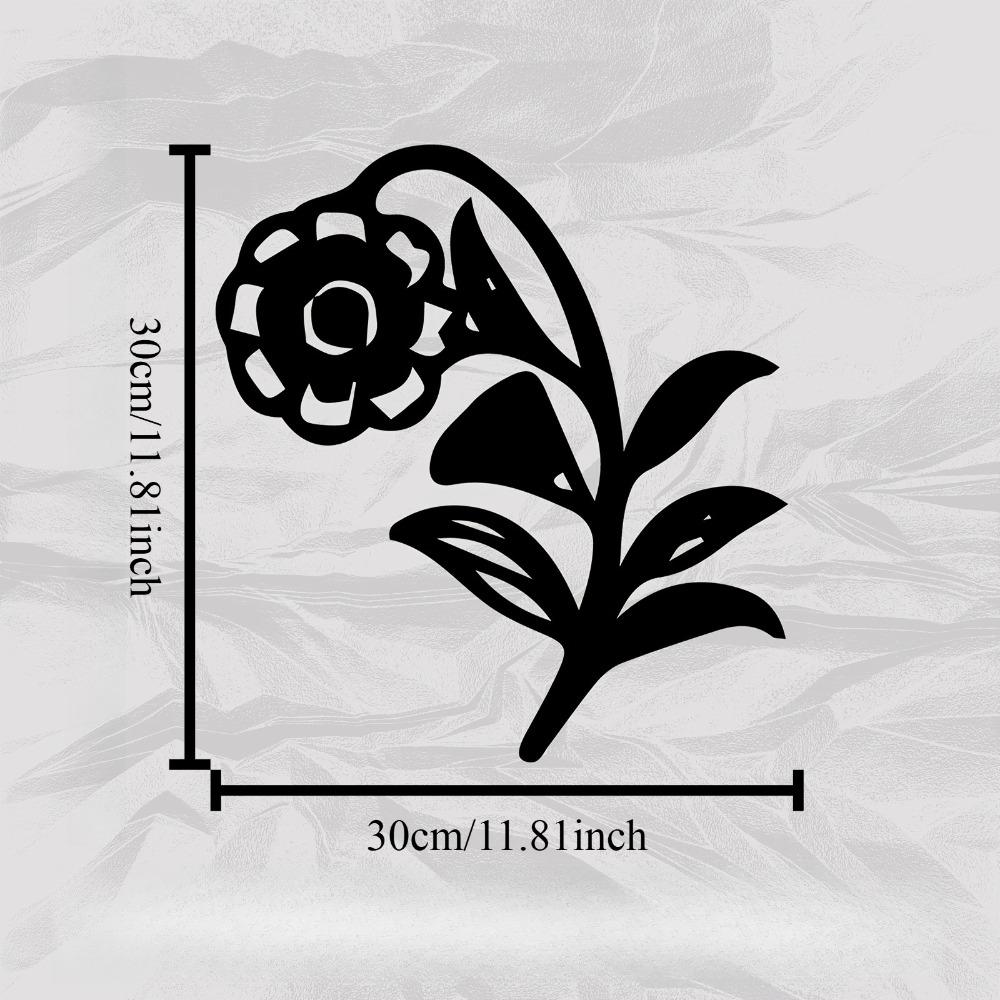 Elegant Floral Metal Wall Sculpture Iron Weather Resistant Outdoor Flower Mural Statue Wall Mounted Garden Decor Patio Backyard Fence Holiday Gift 1pc