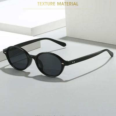 Retro Small Oval Sunglasses Women Men Rivets Shades Fashion Eyewear Luxury Sun Glasses Uv400 Female Eil Homme