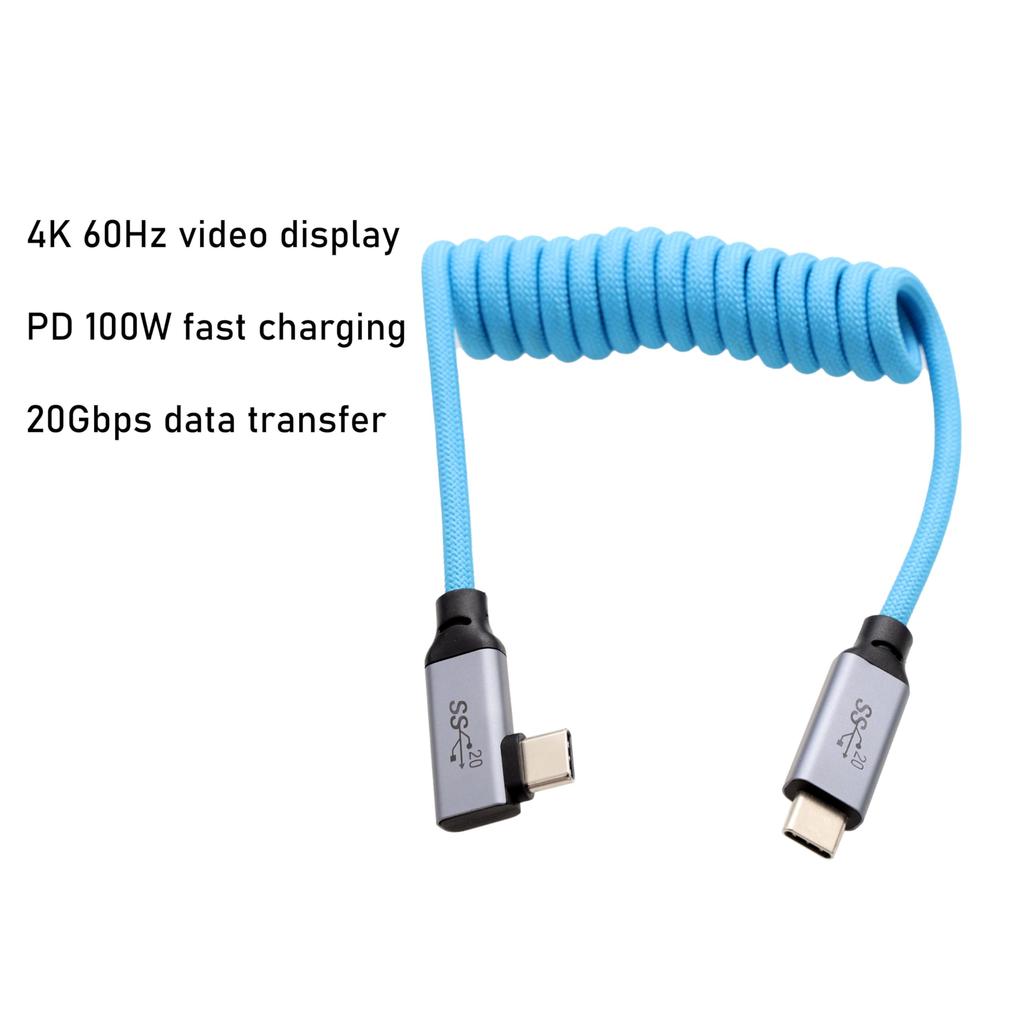 HangTon USB Type C 20Gbps PD 100W 4K 60p Cable for Samsung BMPCC ZCAM R6 Mark FX30 iPhone Smartphone Max Right Diagonal 30cm USB-C SSD, 6K, GH6, R5,