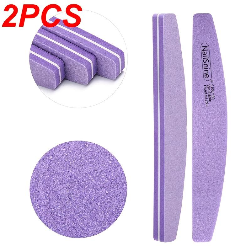 

2/10Pcs dual-sided sponge nail buffer blocks, colorful sanding buffing strips, professional manicure and pedicure tools Purple