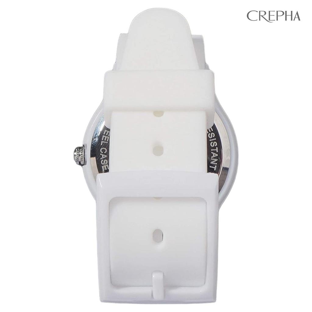 CREPHA Geeignet für Ruhige Zweite Japanische Quarz 3 ATM Wasser Einfaches Silikon 16mm Armband Geeignet für High School und Middle School (Klepha)