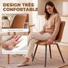 Dining Chairs, Set of 2, Curved Backrest and Seat, Synthetic Upholstery, 51 x 61 x 78 cm, Brown