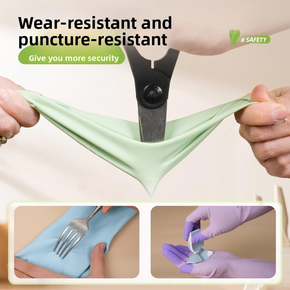 3Pairs/Set Thickened Dishwashing Gloves Oil Resistant Cleaning Gloves Laundry Gloves Car Washing
