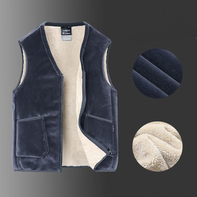 Autumn And Winter New Style Double-sided Vest Men's Stand-up Collar Casual Loose Vest Vest Large Size Vest Warm Jacket For Men