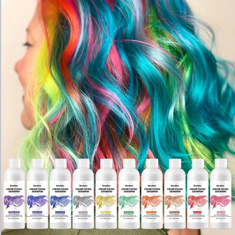 100 ml Farbfixierendes Lila Shampoo Farbe fixieren Grauhaarabdeckung Gelbstich nach dem Bleichen Haarfärbemittel Langanhaltend Nicht reizend Pflege