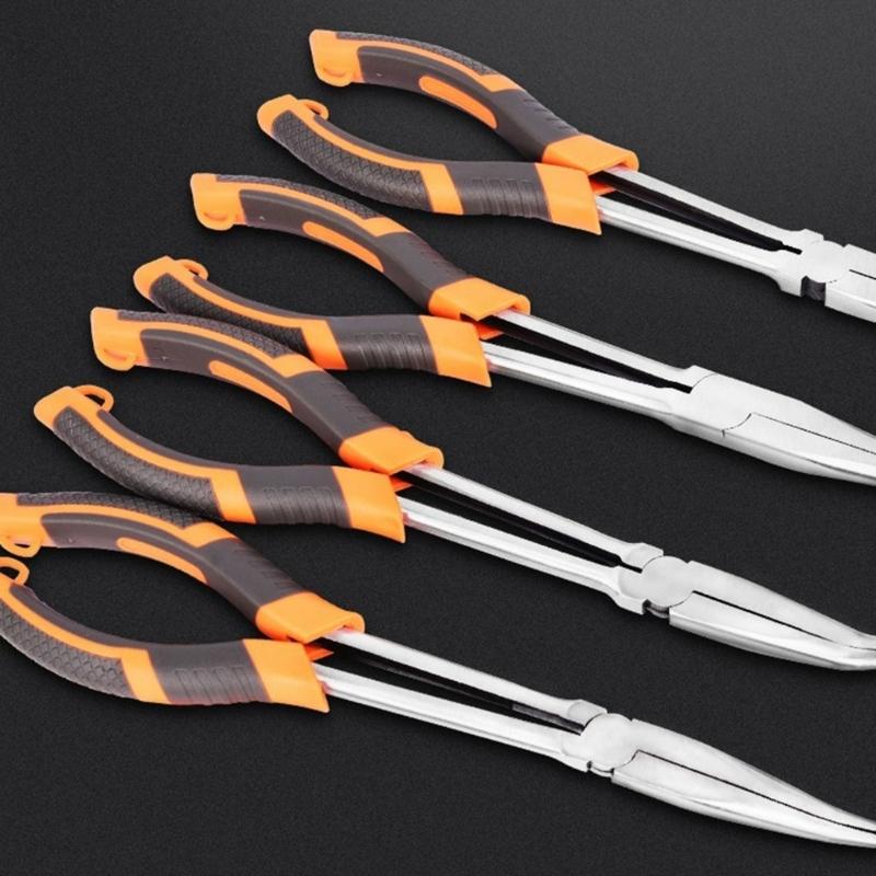 11inch Multifunctional Long Reach Pointed Nose Pliers for Electricians, Anglers, and DIY Enthusiasts