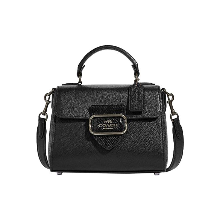 

Coach Morgan 21 Removable Shoulder Strap Buckle Closure Leather And Suede Crossbody Bag Small Women handbags Black CF321-QBM2 Basic Set (Bag+Dust Bag)