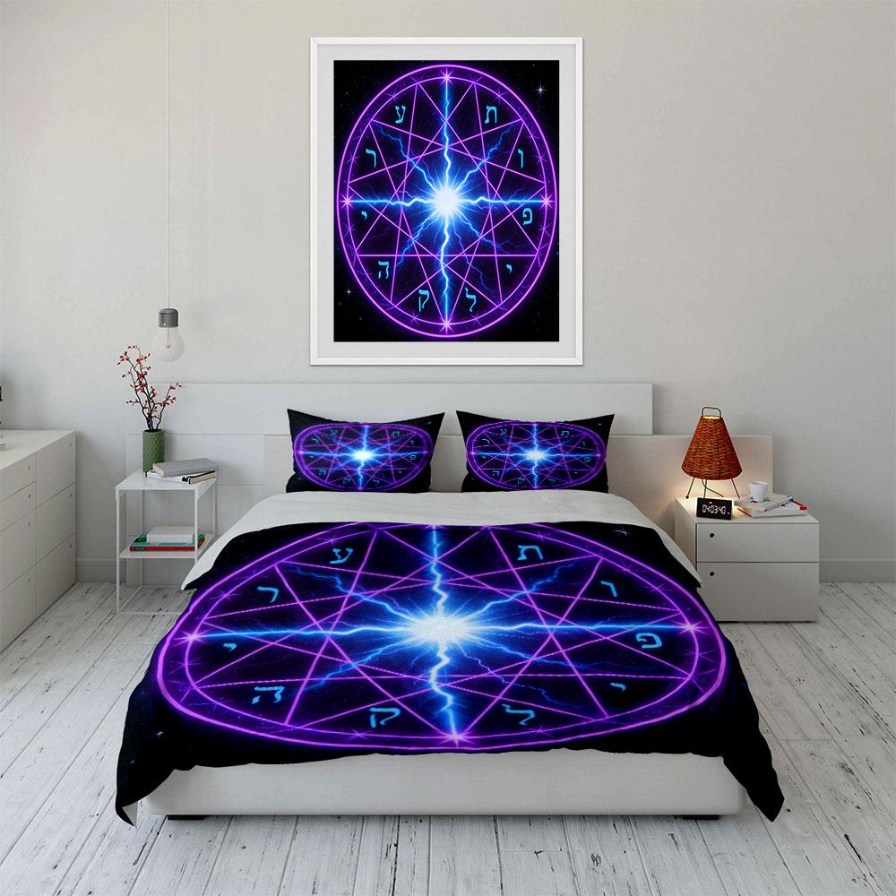 Mystic Energy Symbol Set Soft Comfortable Duvet Cover Bedding Set Included 1*Duvet Cover & 2*Pillowcases, Gift