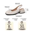 French Fairy Style Bow Bag Head Thick Heel High Heel Sandals Women's Summer New with Skirt Single Shoes Women's Shoes