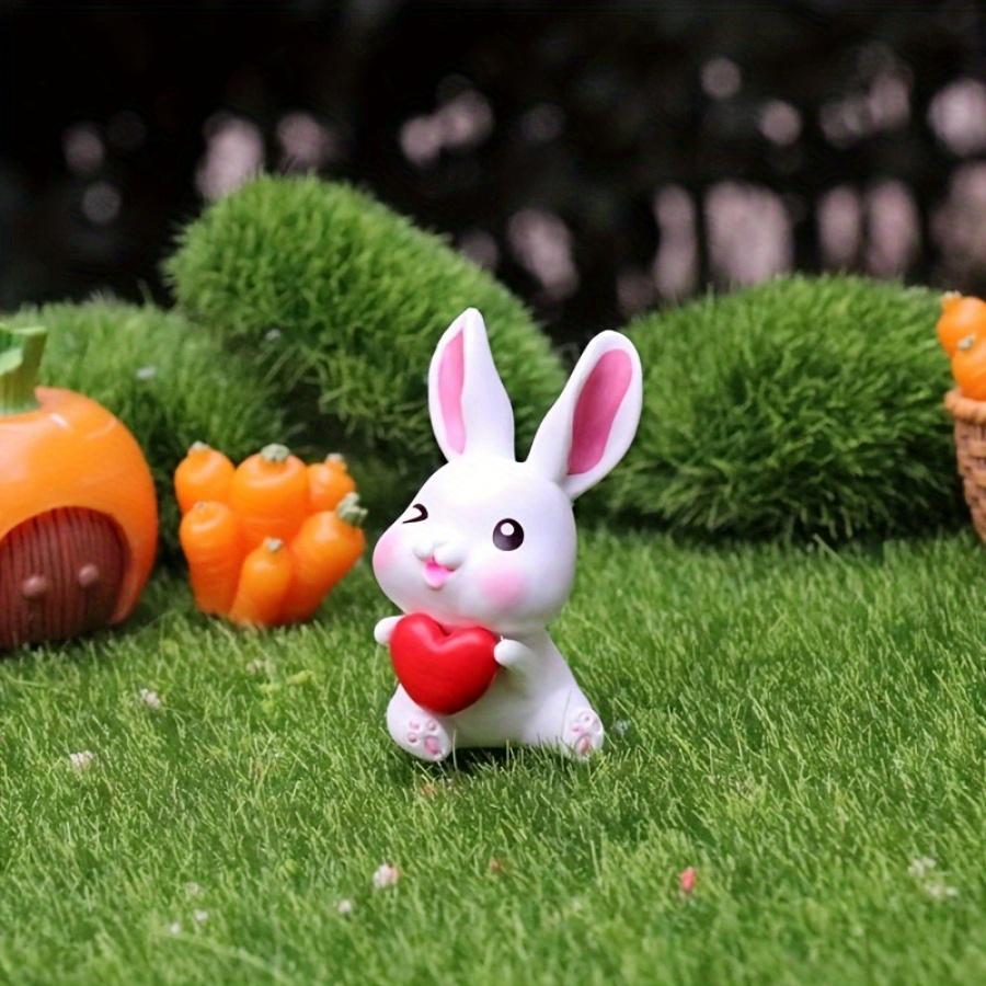 6pcs Set Cute Rabbit Mini Rabbit Decorations Fairy Garden Supplies Home Decorations Animal Garden Decorations