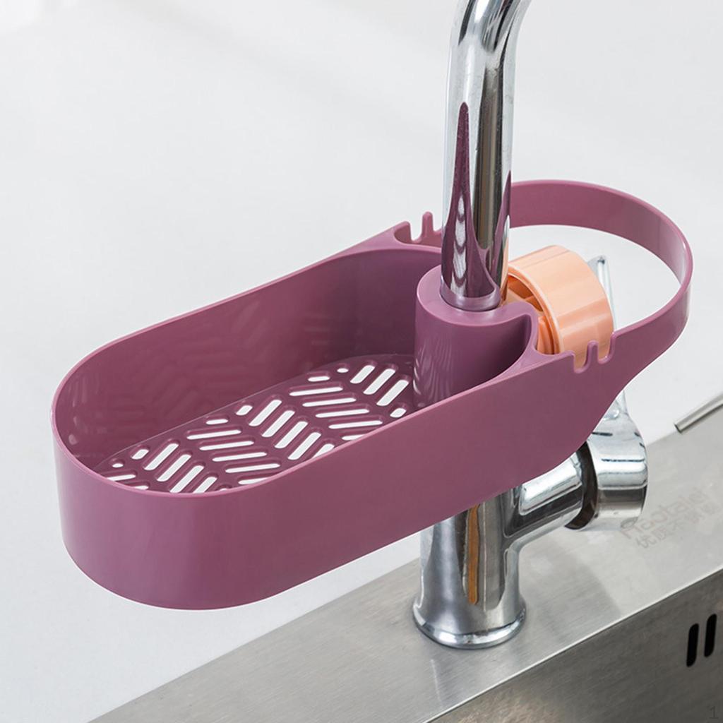 Faucet Sponge Holder Drainage Shelf Kitchen Sink Organizer Hanging Drain Rack for