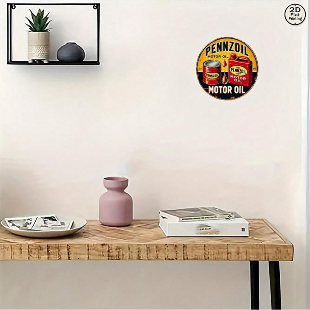 Vintage Pennzoil Motor Oil Metal Sign Retro Garage Decor Man Cave Gift 8x8 Inch Wall Art