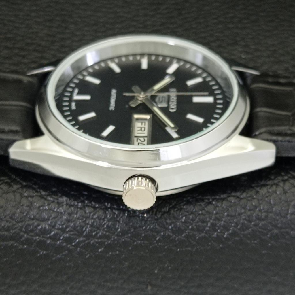 VINTAGE REFURBISHED SEIKO 5 AUTOMATIC JAPAN MENS BLACK DIAL WATCH A440635-9 Sk-a440635-1