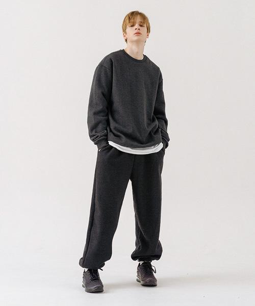 Random Off Basic Line Elastic Waist Jogger Training Pants [Charcoal]