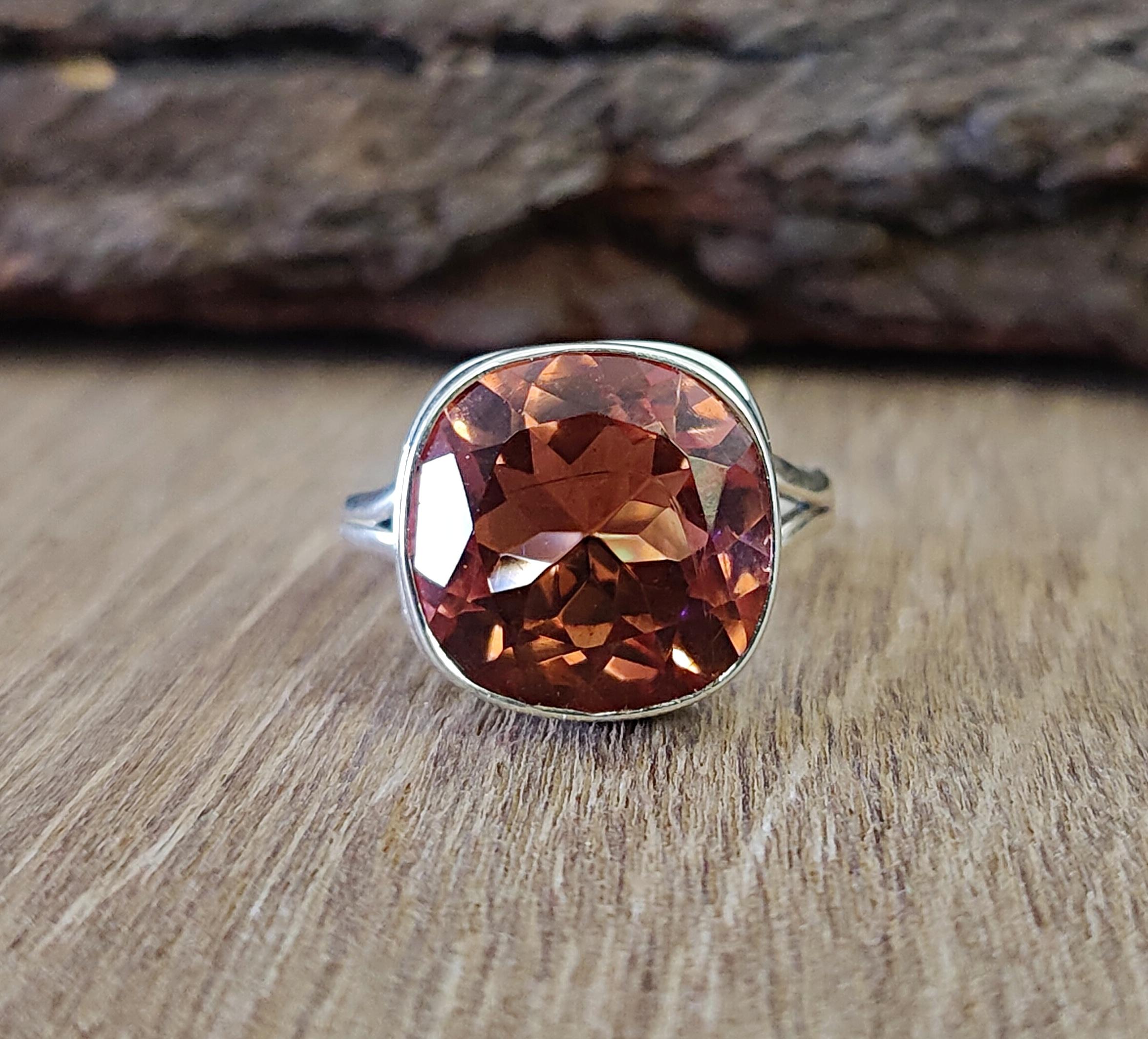 

Кольцо с зултанитом, женское кольцо, форма подушечки, кольцо из стерлингового серебра 925 пробы, кольцо с драгоценным камнем, меняющим цвет, эффектное кольцо 4.5