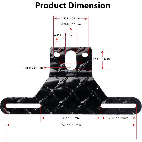 Universal Trailer License Plate Bracket Kit With Reflective Sticker – Durable Mounting Frame For RV, Boat, Trailer