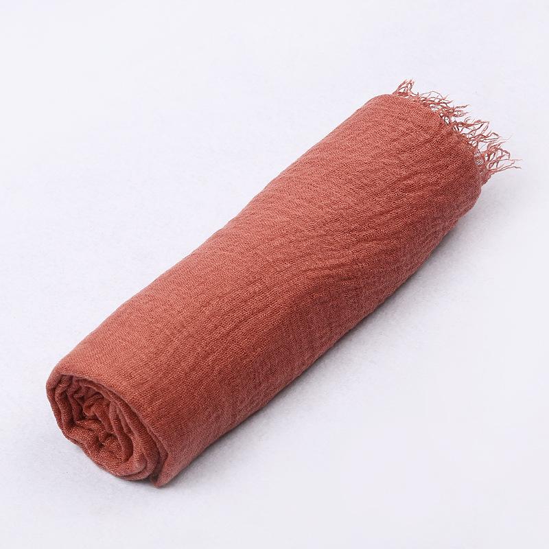 180*90cm Women Muslim Crinkle Hijab Scarf Femme Musulman Cotton Linen Solid Headscarf Islamic Hijab Shawls and Wraps