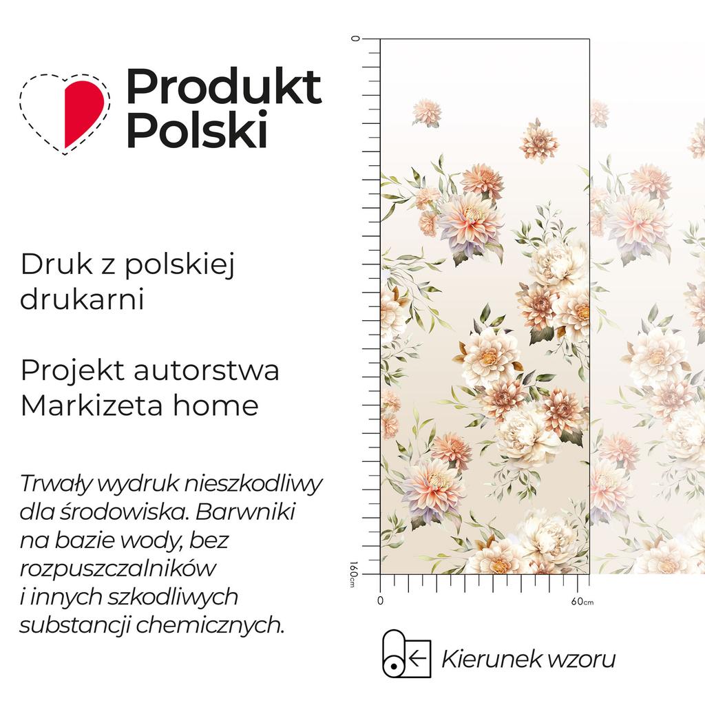 Manila Firanka Gotowa Żakardowa Biała W Kwiaty 250X160 Cm