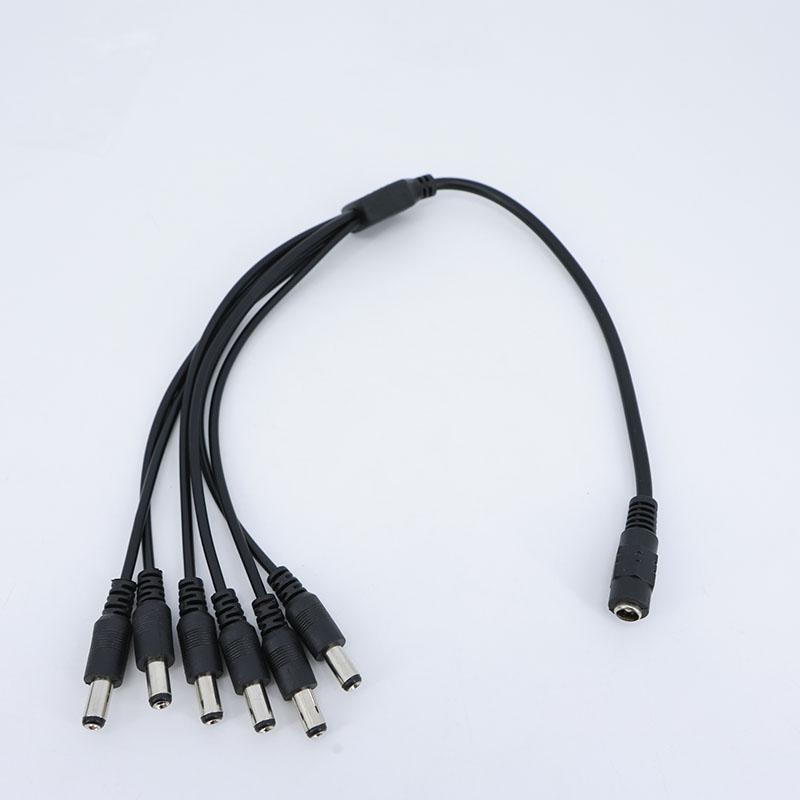 40cm DC 1 Female To 6 Way Male Splitter Plug Extension Cable 5.5*2.1mm Connector 12V DC Power Supply Cable