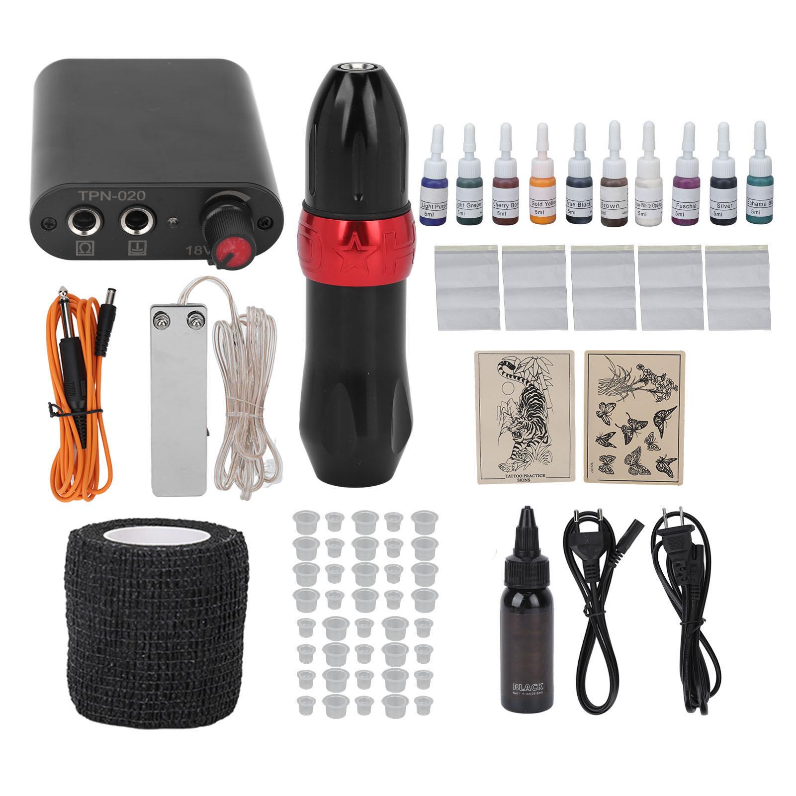 

Набор ручки для татуировочной машины Профессиональный маленький набор тату-машин с источником питания 79,6 мл жидкости 90-265 В
