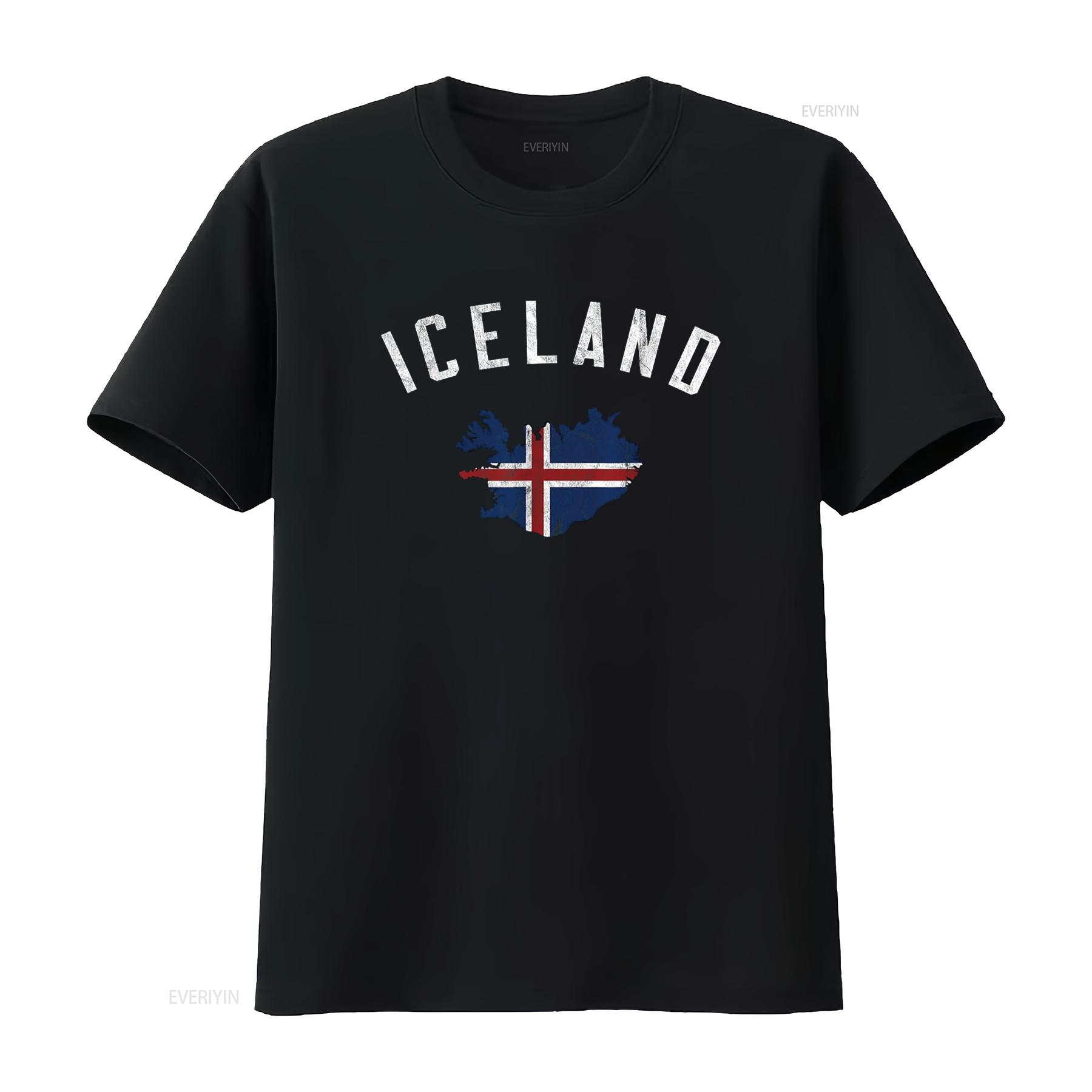 

Vintage Varsity Iceland T Shirt vintage Washed Breathable Comfortable Soft streetwear Stylish Unisex Stretched homme Casual 4XL