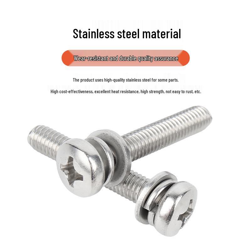 316 Stainless Steel Phillips Round Head Screw and Washer Set (M2-M8 Series)