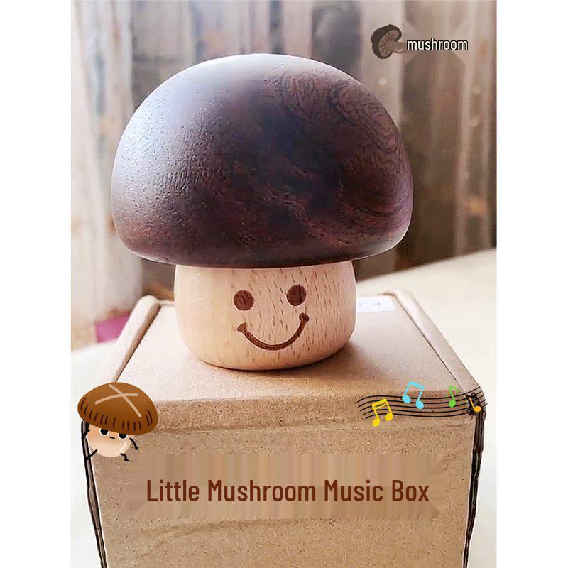 

Wooden Mushroom Music Box - Mini Cute Birthday Gift and Home Ornament. Standard