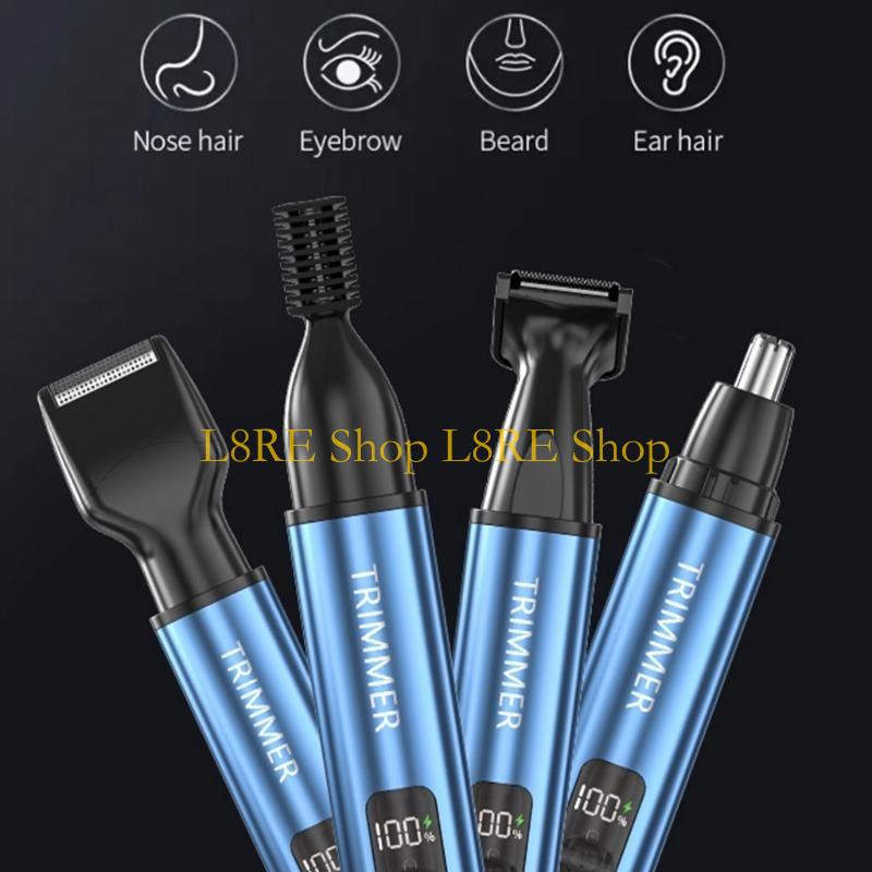L8RE Nose Hair Shaver Electric Shaving Tool 4 in 1 Grooming Device Electric Shavers USB Rechargeable Convenient Grooming Tool